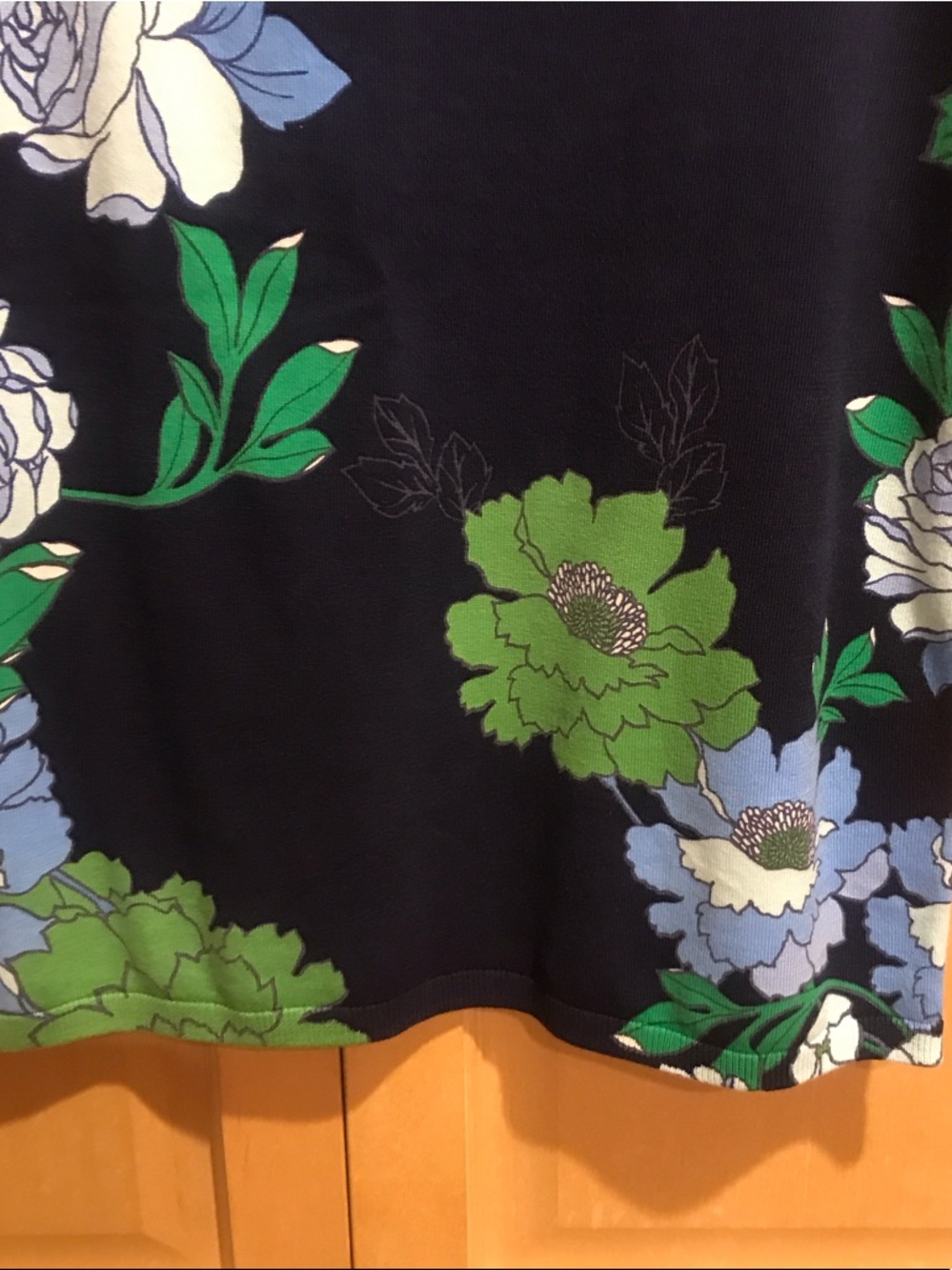 New Talbots Navy Floral Scoop-Neck Sleeveless Pullover - Picture 4 of 6